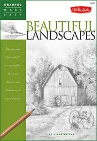 'Drawing Made Easy: Beautiful Landscapes' landscape drawing tutorials book by Diane Wright