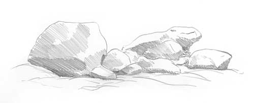 DRAWING ROCKS - tutorial by Diane Wright